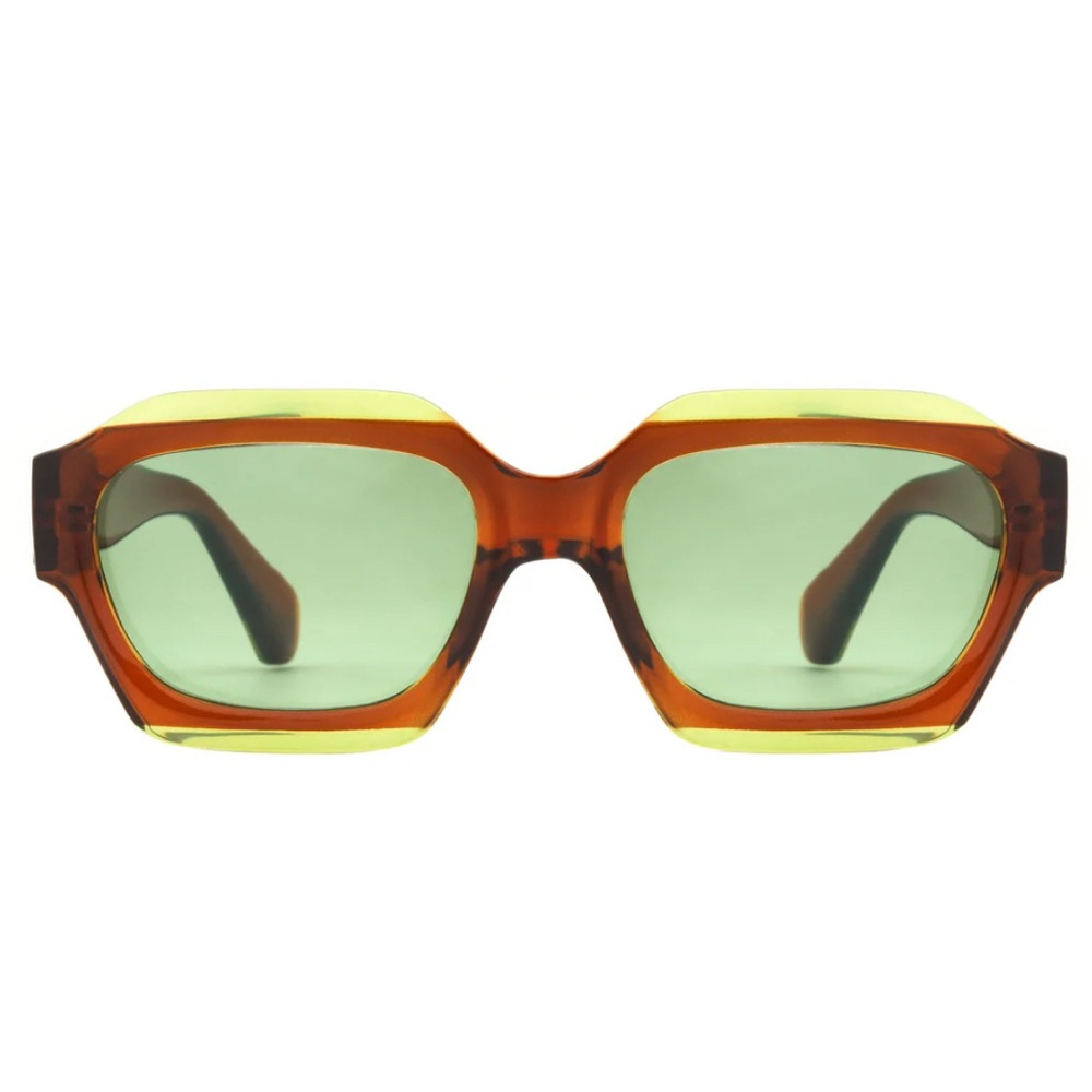 Ryan Simkhai Green and Brown Sunglasses